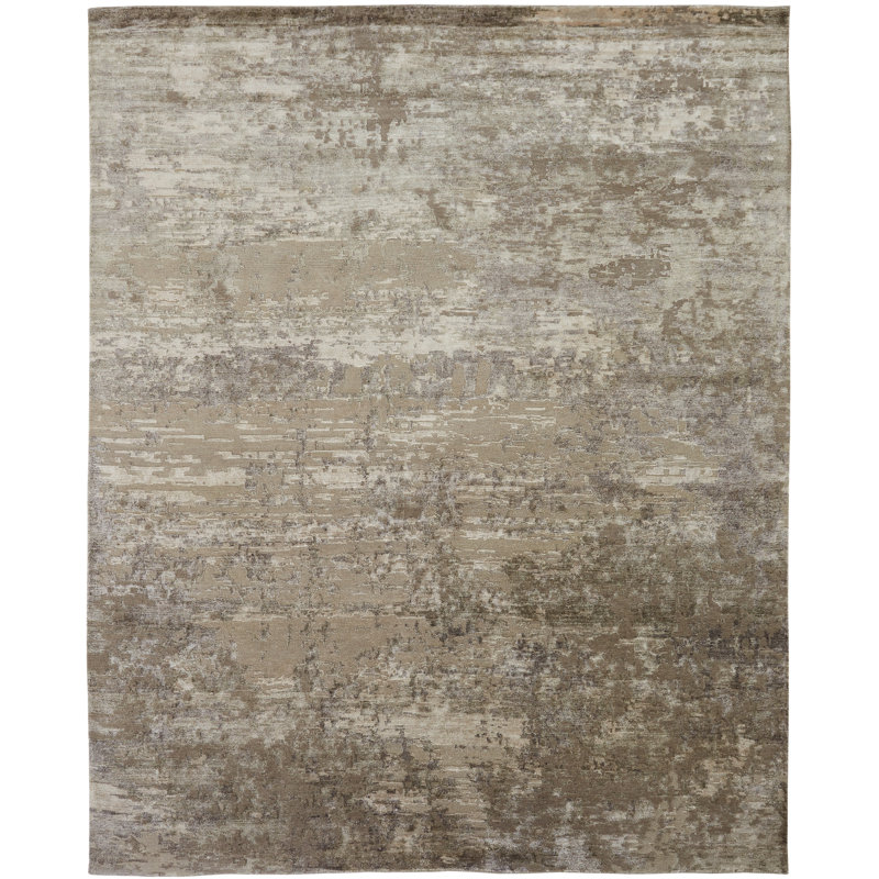 Hand Knotted Area Rug, Rectangle 9' x 12'