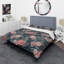 Ensemble de housse de couette rose rose et feuille noire-100350945-90319256
