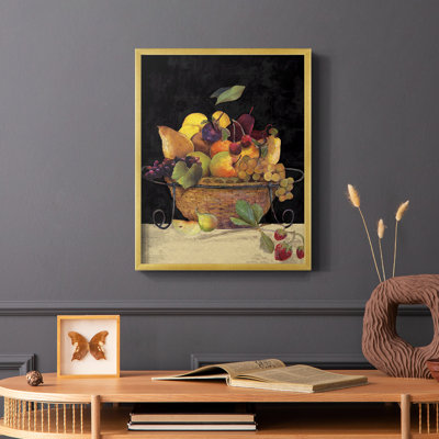 «Fruit Basket II Revisit», reproduction encadrée - bois massif