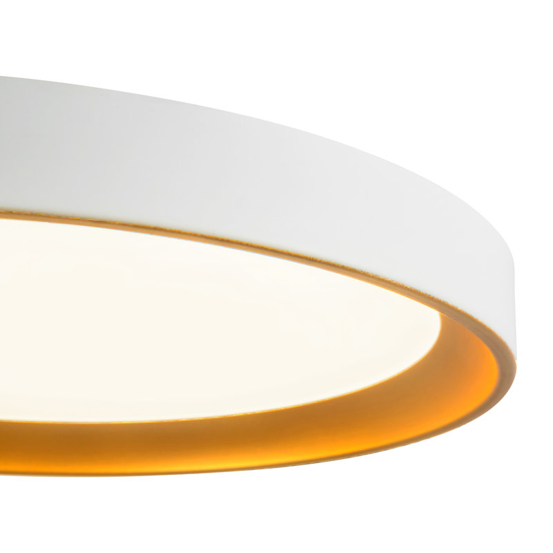 Nix 12-in Black dimmable LED Flush Mount, White/Gold