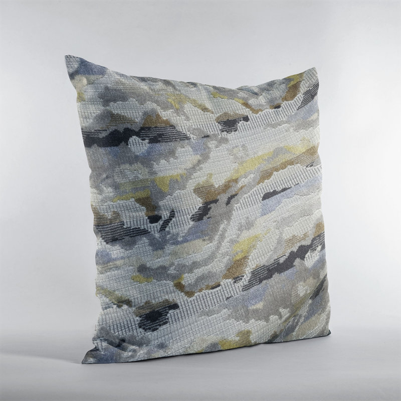 Abstract Linen Outdoor Throw Pillow, 12" H x 20" W