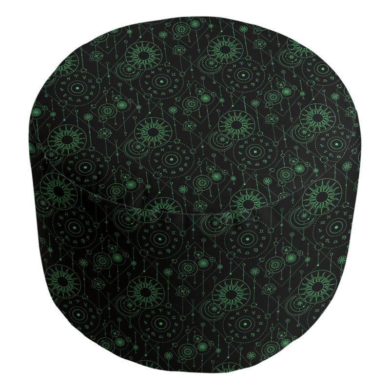 Repose-pieds à cubes astrologie Leffel, Noir / vert