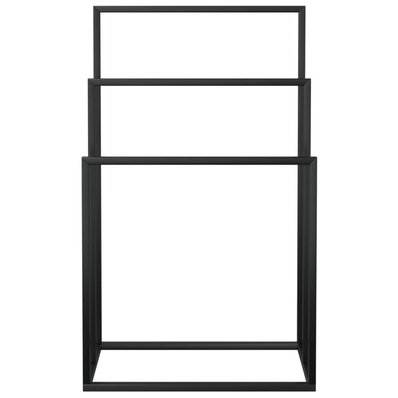 Support à serviettes sur pied, Noir