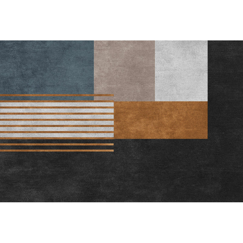 Cloughmills Vinyl Machine Printed Area Rug, Rectangle 5'3" x 7'10.5"