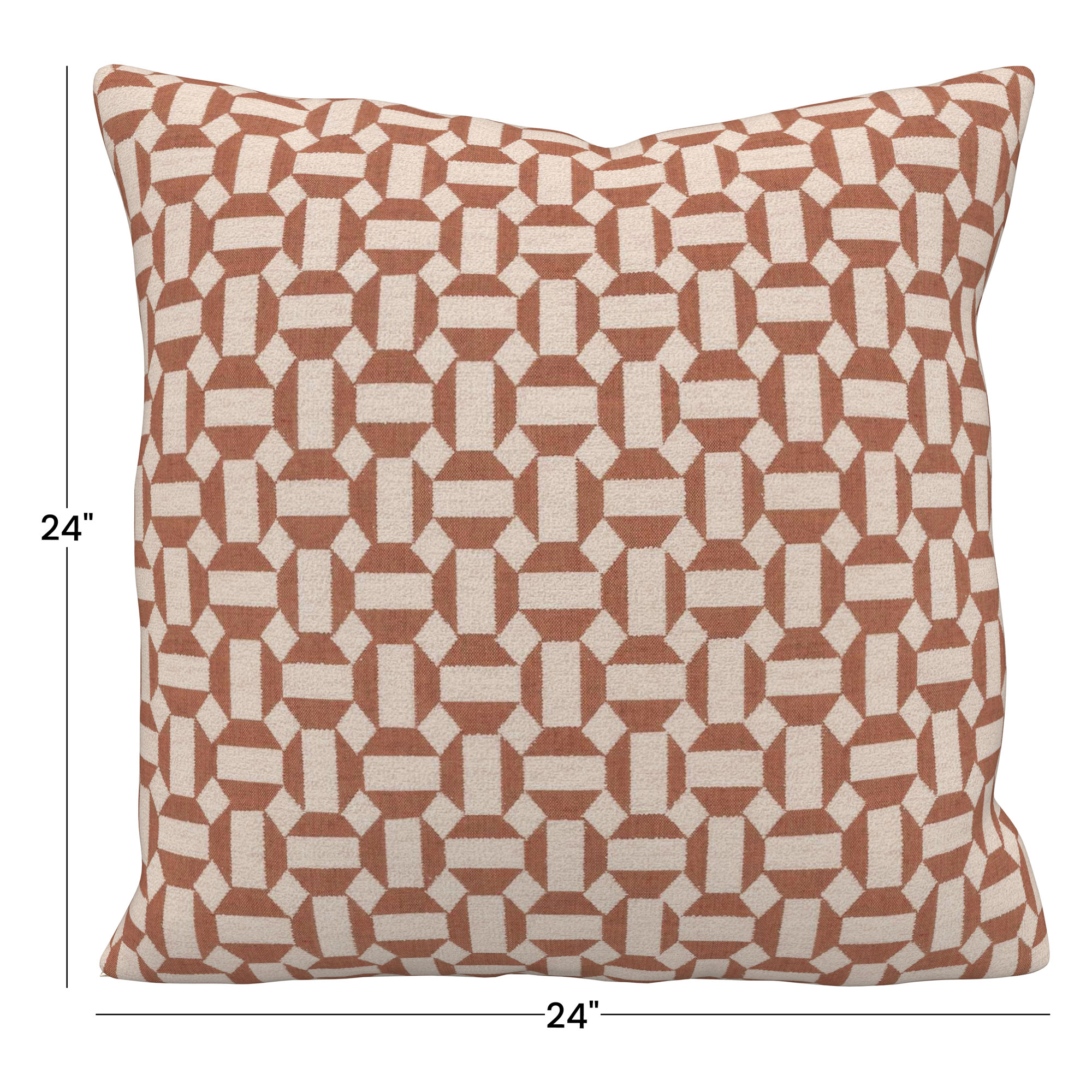 Gabi Indoor/Outdoor Throw Pillow, 24 x 24 x 3, Assemble Clay