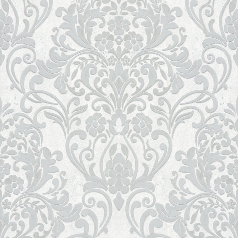 Surrey 10.05cm x 53cm Textured Metallic Finish Wallpaper Roll, Light Grey