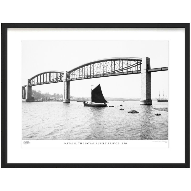 Saltash, The Royal Albert Bridge 1890 by Francis Frith - Single Picture Frame Print, 45cm H x 60cm W x 2.3cm D