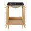 Meuble-lavabo en chêne naturel 24 po avec plateau en céramique noire Cascade-100841300