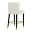 Tabouret de 27 pouces au design moderne avec un tissu de couleur lisse et léger et un repose-pieds circulaire