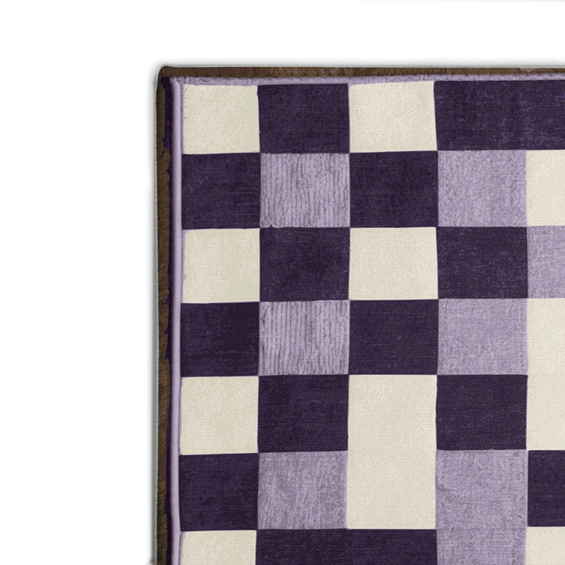 Tapis intérieur / extérieur mauve à carreaux, Rectangle 4pi x 6 pi