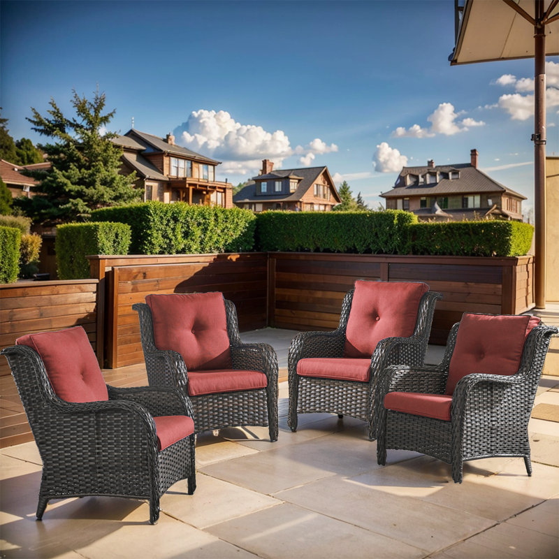 Bonia Outdoor Lounge Chair, Red, Brown