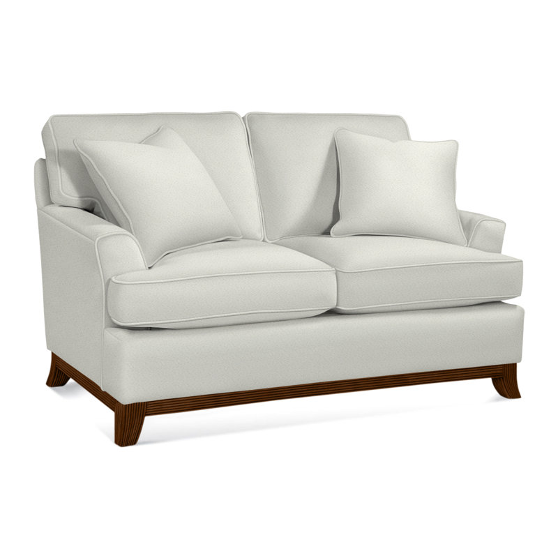 Oaks Way Upholstered 60'' Loveseat, Coffee Finish, White Sugar Performance; 0863-91