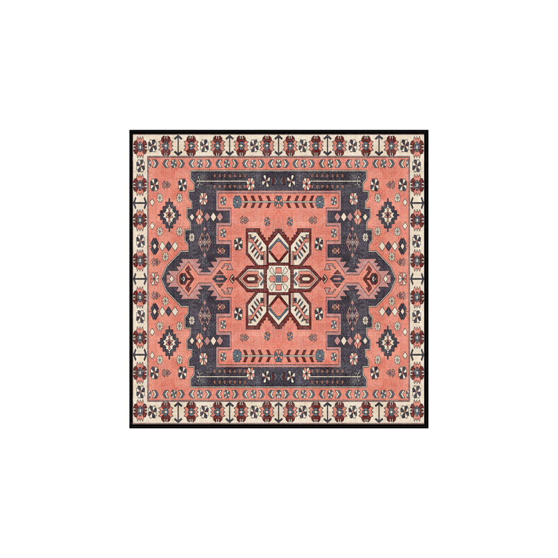 Tapis oriental en chenille / polyester tissé à la main Fitnat, Carré 8 pi