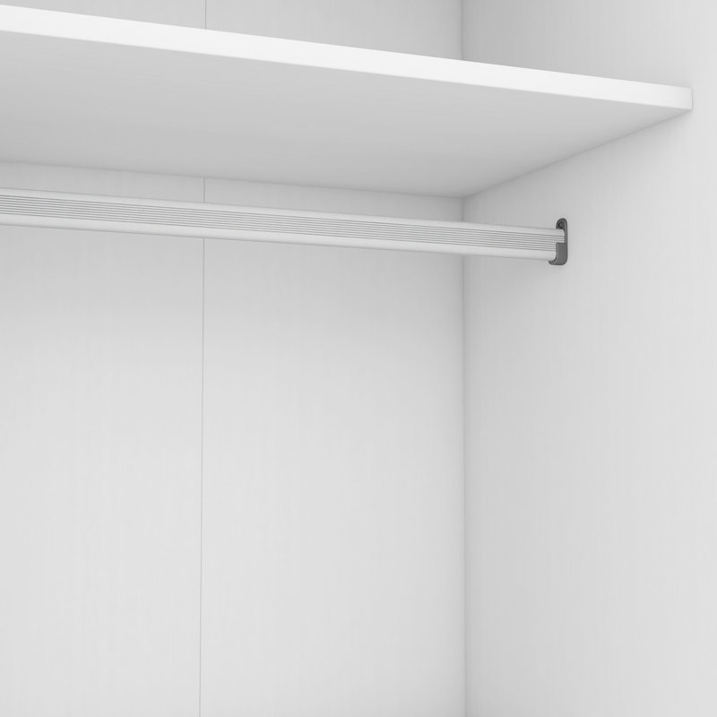 Garde-robe blanche à 3 portes avec tablettes extérieures attrayantes