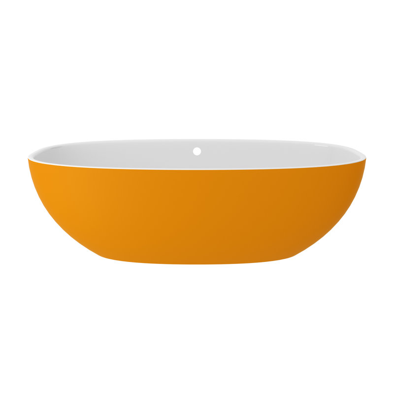 Barcelona Freestanding Soaking Bathtub, Daffodil Yellow, 70" L x 34" W