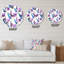 Motif floral rose et mauve - Horloge murale traditionnelle-60280756