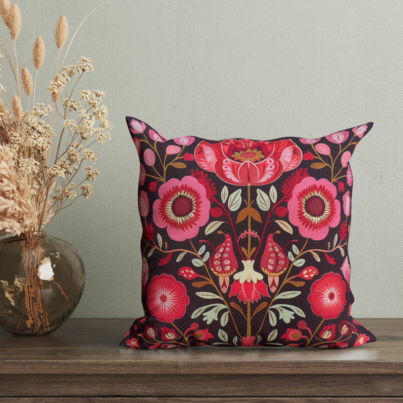 Housse de coussin Edna Folk Maximalist, H 16 po x l 16 po