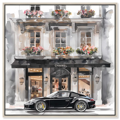 Fancy Car Storefront Canvas Fashion Illustration by Art Remedy