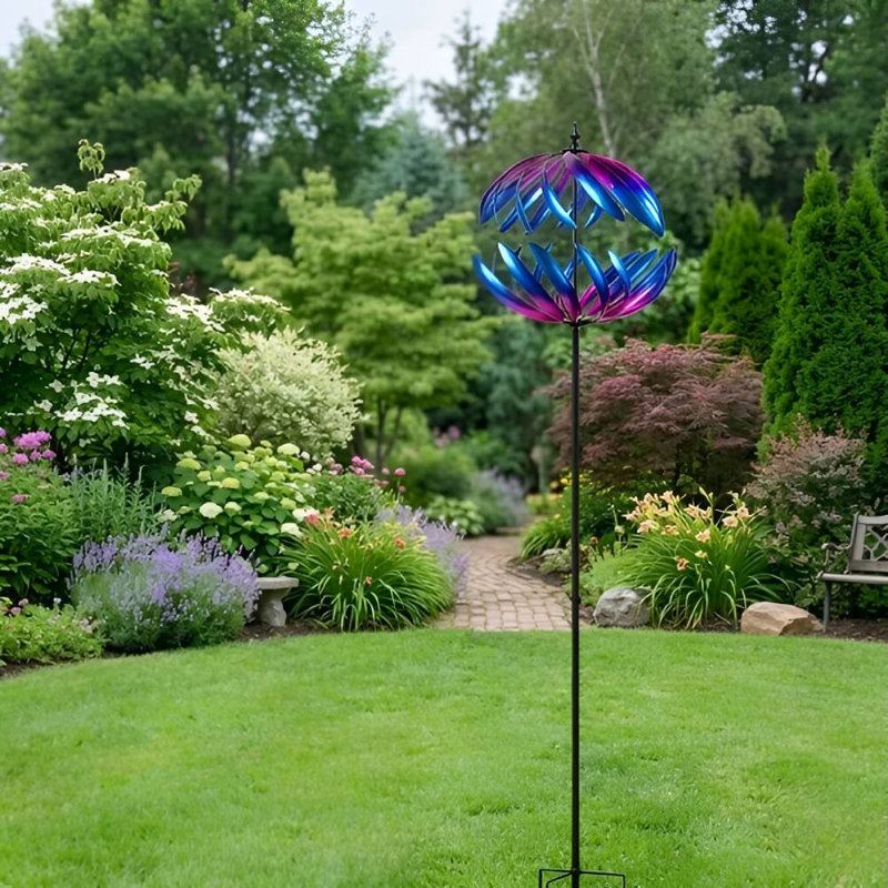 Garden Wind Spinner (bleu; mauve)