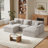 110.2" Modular Cloud Couch with Ottoman, U-Shaped Deep Seat Sofa for Living Room, No Assembly Required-630283887