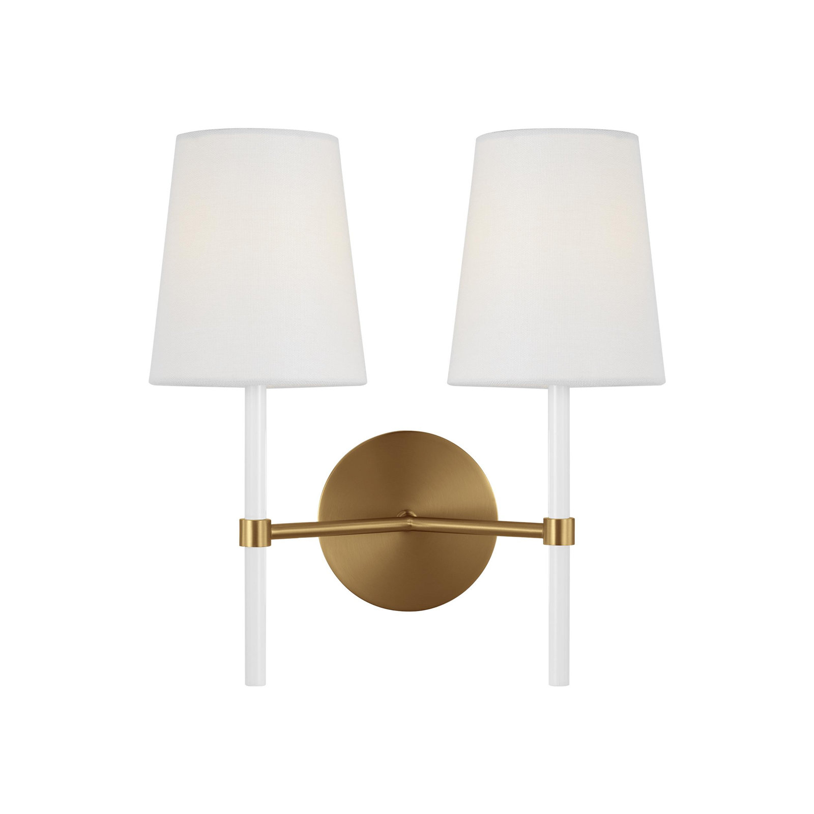 Tegan 2 Light Dimmable Armed Sconce, Burnished Brass