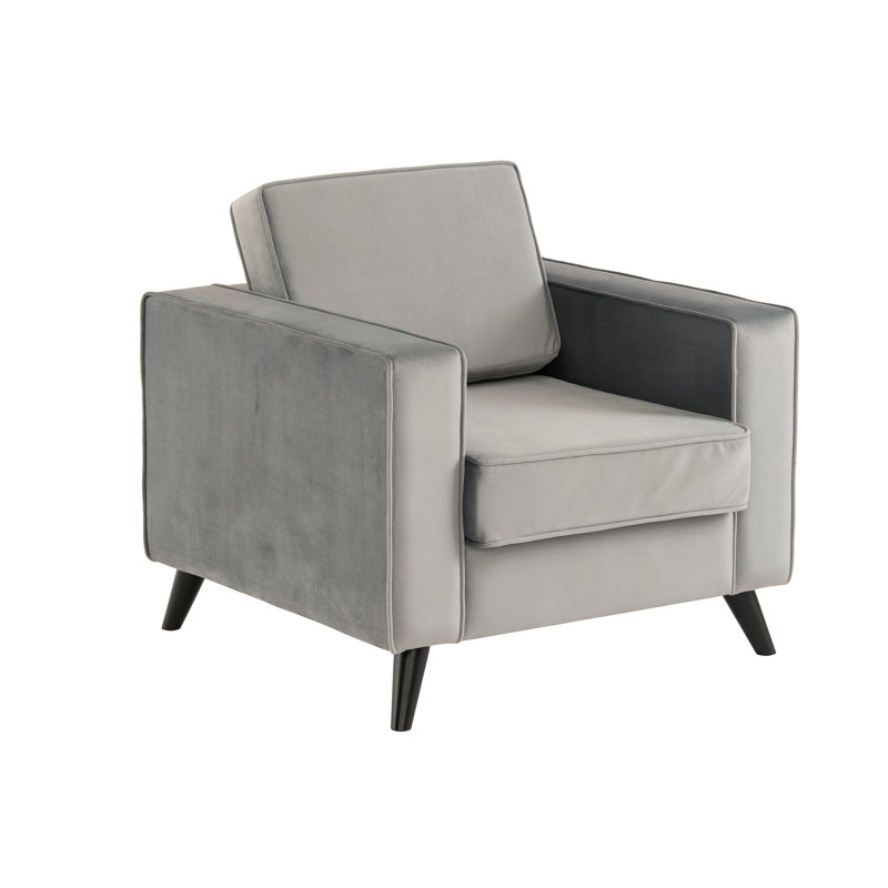 Esden Velvet Armchair, Grey
