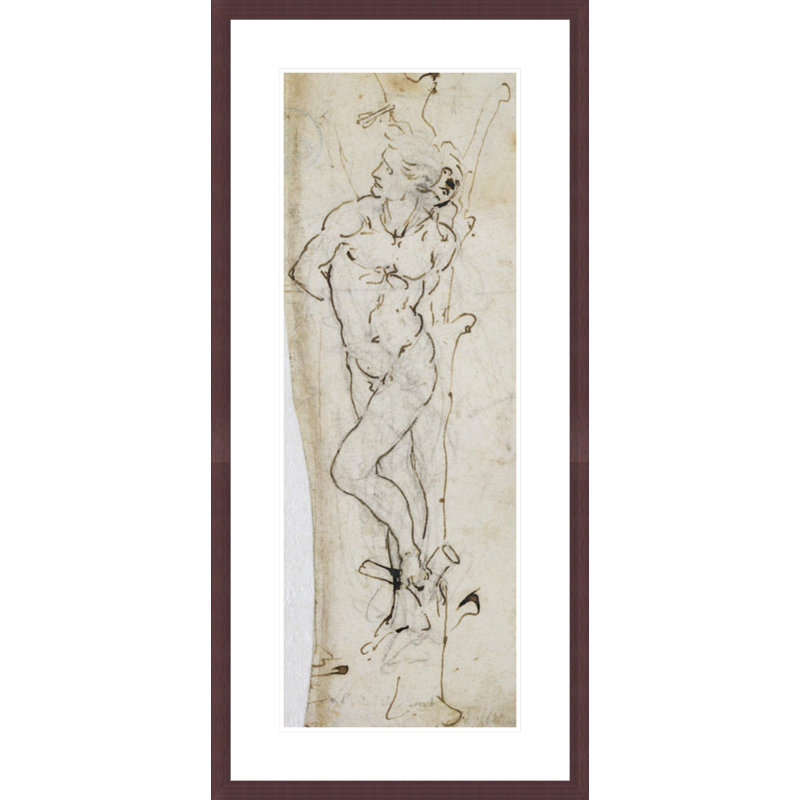 Study of St. Sebastian by Leonardo da Vinci -Framed Giclee Print, H 41,5 po x l 19,58 po