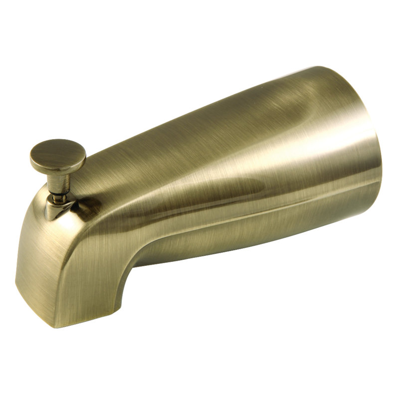 Kingston Brass Shower Scape 5-1/4 Inch Diverter Tub Spout, Polished Chrome/Polished Brass