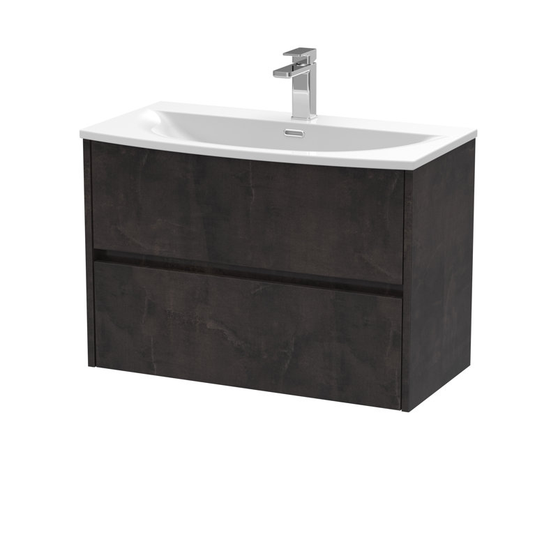 Havana 800 mm Single Vanity with Drop In Basin, Metallic Slate, 80cm W