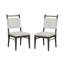 Ensemble de chaises de salle à manger 100% polyester rembourrées noyer foncé