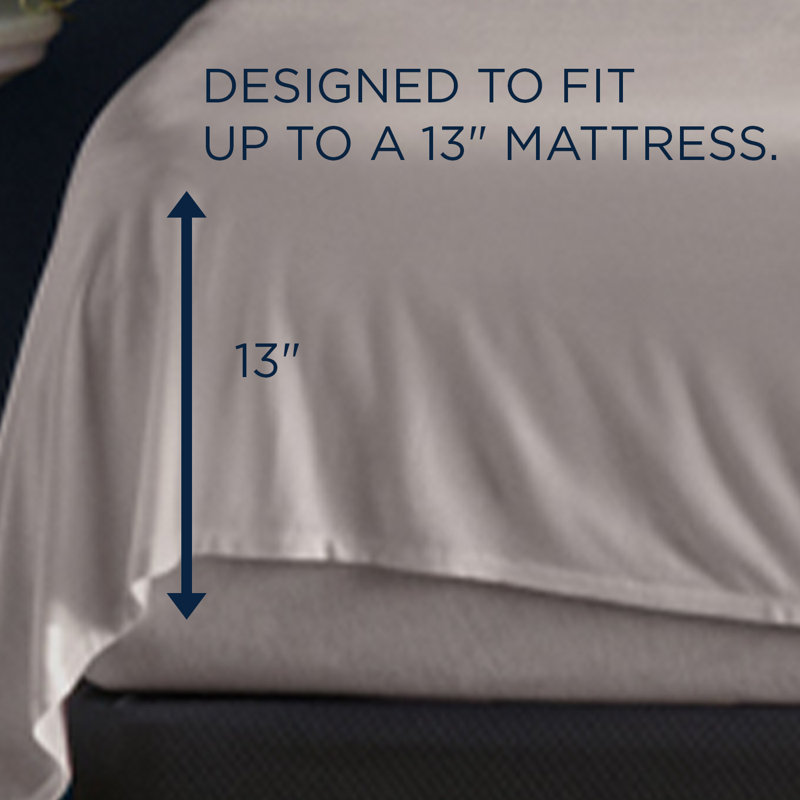 Tempur-Rayon from Bamboo Sheet Set, King Sheet Set + 1 Fitted Sheet/2 King Pillowcases, Cool Gray