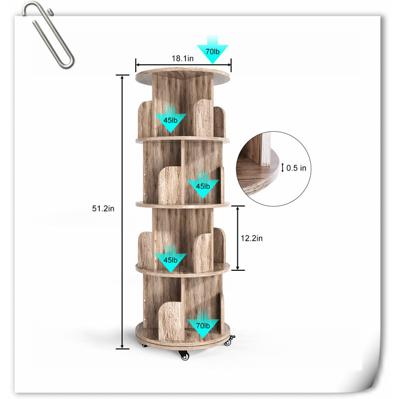 Jucel Unfinished Book Cabinet Bookcase