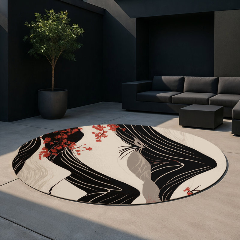 Twilight Blossom Indoor And Outdoor Area Rug, Round 5'