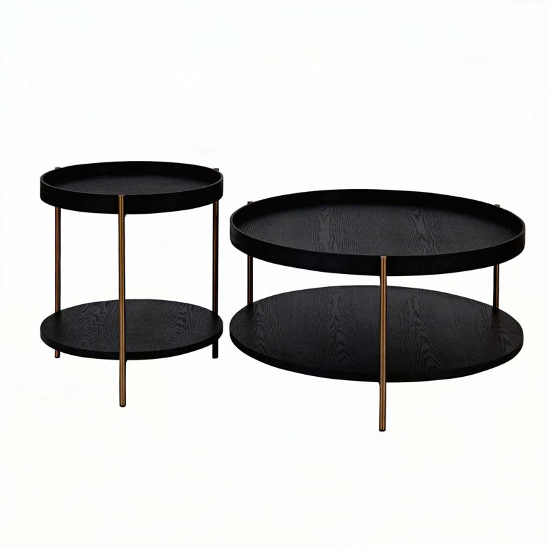 2-Piece Round Coffee Table Set