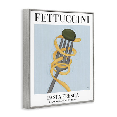 Fettuccini rétro sur fourche, estampe numérique, conception de Véronique Charron