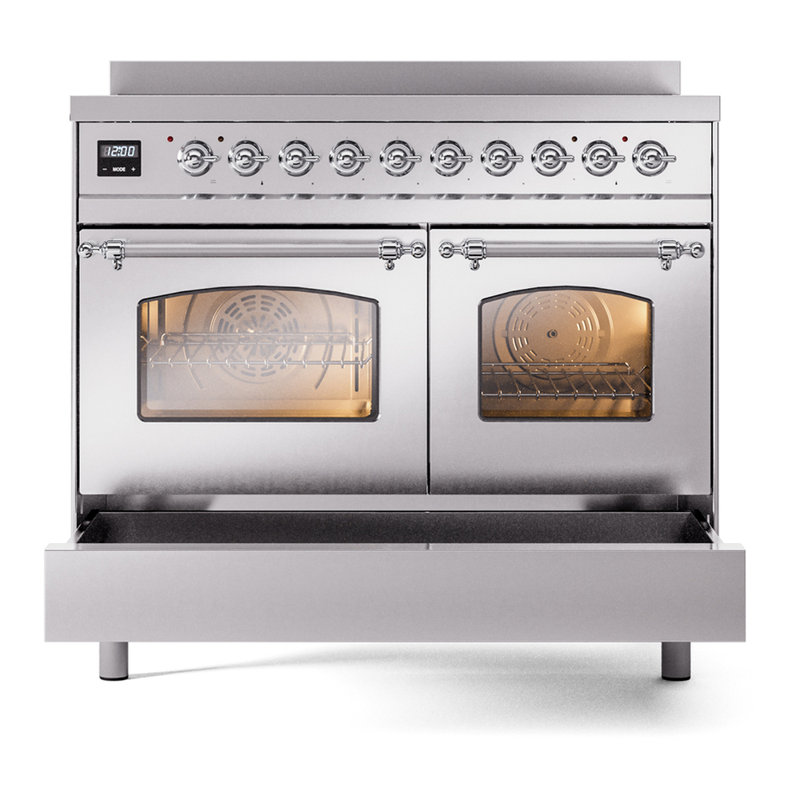 ILVE Nostalgie II 40 in Induction Range, Stainless Steel/Chrome