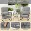 3-Piece Outdoor Rocking Chair Set Hand-Woven PE Rattan Chairs-Grey