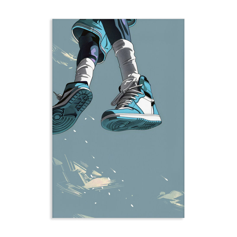 Toile sportive avec des espadrilles, design par Ray Powers, H 30 po x l 20 po
