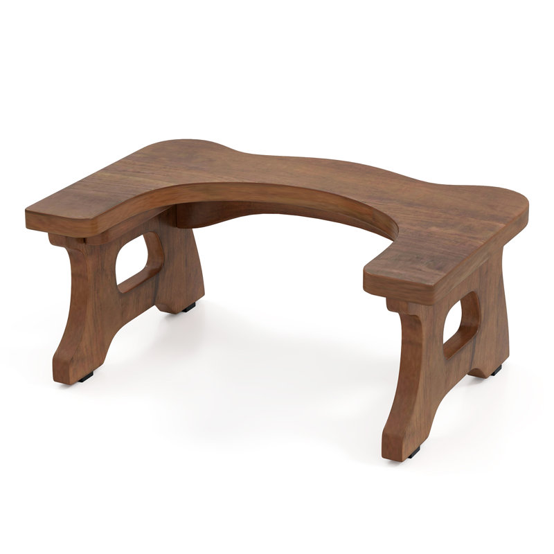 Tabouret de toilette en bois de teck 7 po pour adultes et enfants