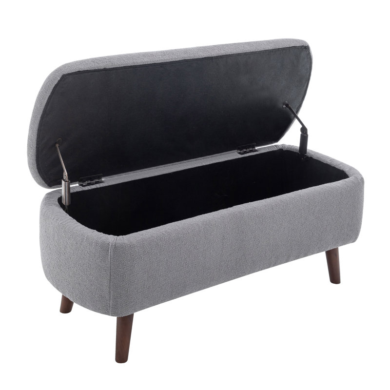 Banc de rangement en tissu Caralina, Gris