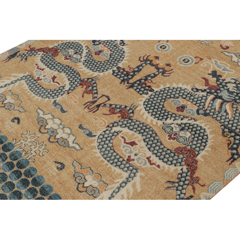 Distressed Homage Hand Knotted Wool Animal Print Area Rug, Rectangle 9' x 12'