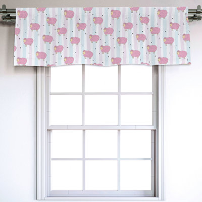 Sateen Striped Ruffled Window Valance