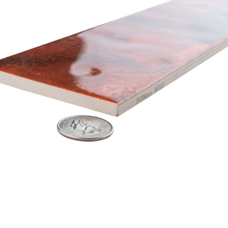 Luca 3" x 12" Ceramic Tile, Red