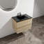 Meuble-lavabo mural 30 po avec lavabo en céramique noire, 2 tiroirs à fermeture en douceur
