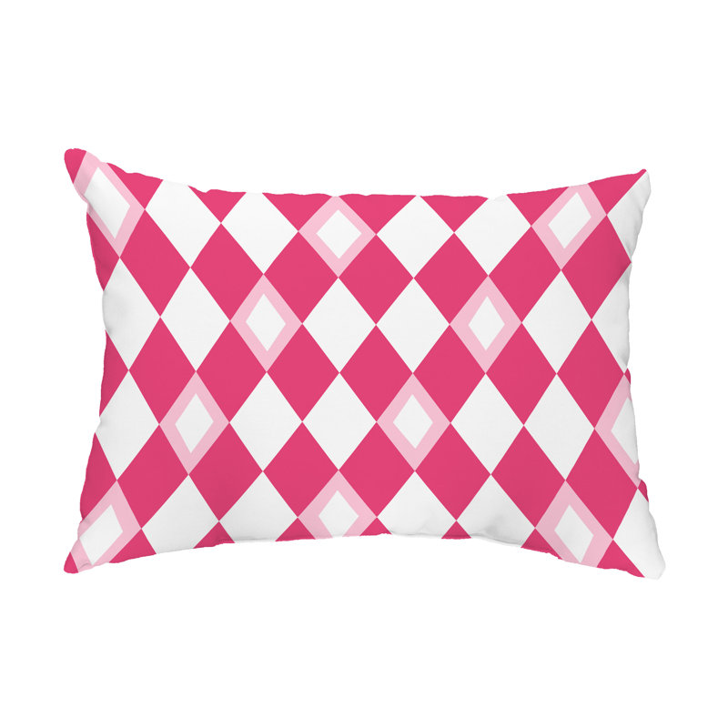 Housse et insert de coussin rectangulaire intérieur / extérieur Harlequin, Rose