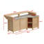 Îlot de cuisine l 86,6 po Hankinson avec comptoir en acier inoxydable, armoires de rangement-131635457