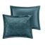 Édredon luxueux en velours bleu sarcelle pour lit simple / simple TG - Remplissage diamant avec coussin lavable à la machine-125337384-125337373