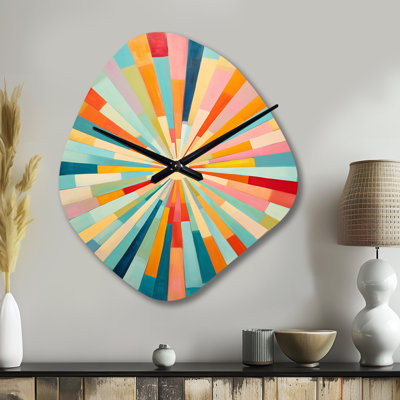 Colourful Mid Century Optical Serenade III - Nebula Shape Abstract Midcentury 3D Wall Clock