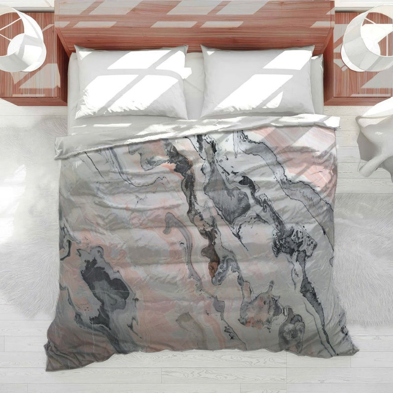 Marble Abstract Cool Bedding, King Duvet Cover