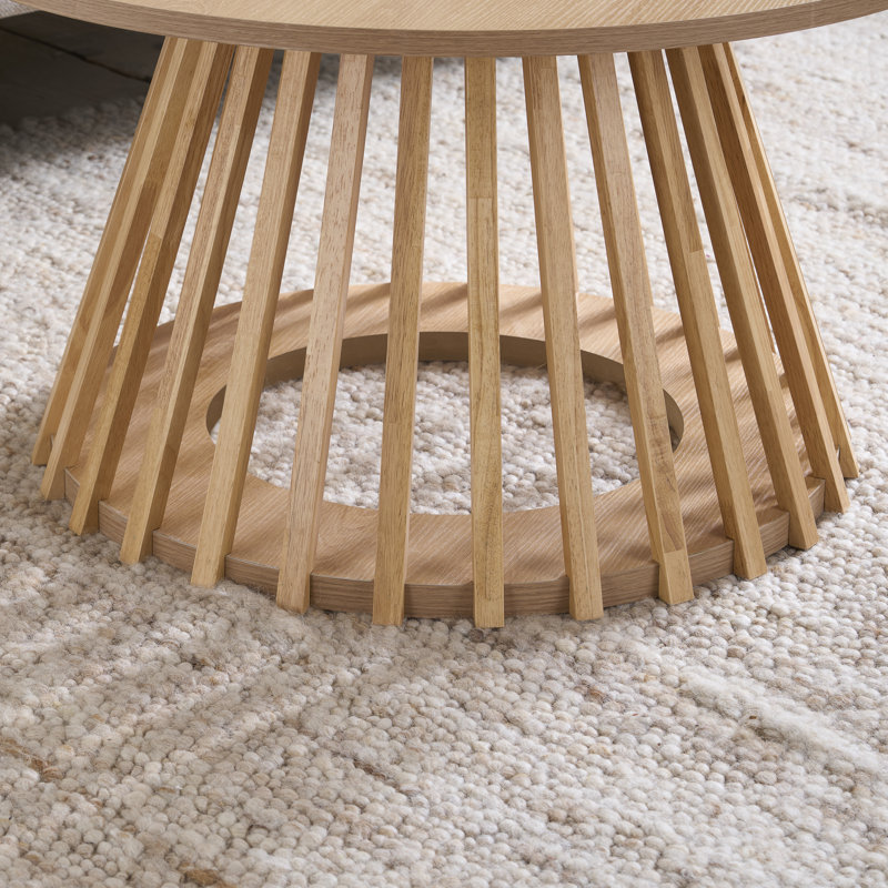 Middleton Round Slatted Coffee Table Oak effect